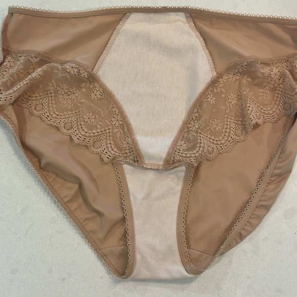 Elomi Womens 2 Pair Briefs XL Black & Dune Floral Lace Tummy Control EL4285 NWT - Picture 7 of 14